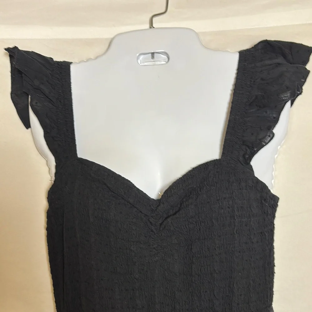 Mable Mini Dress Off Shoulder Ruffle Black- Large